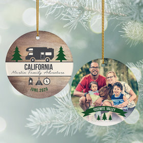 Personalized Camper Travel Photo Christmas Ornament
