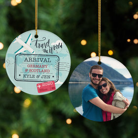 Personalized Travel Photo Christmas Ornament
