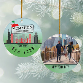 Personalized New York Travel Photo Christmas Ornament