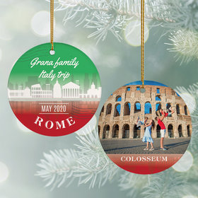Personalized Rome Travel Photo Christmas Ornament