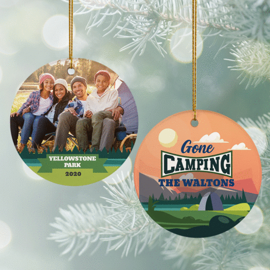 Personalized Gone Camping Photo Christmas Ornament