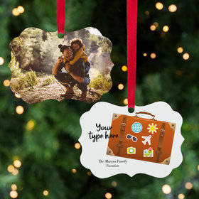 Personalized Suitcase Photo Christmas Ornament