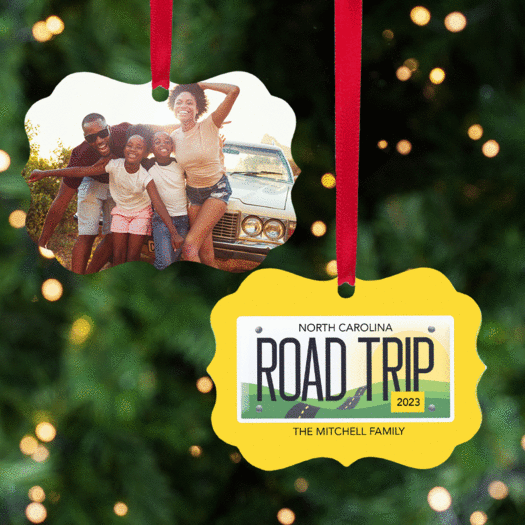 Personalized Road Trip To Anywhere Photo Christmas Ornament