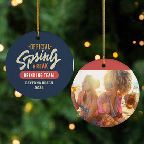 Personalized Spring Break Drinking Team Photo Christmas Ornament