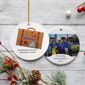 Personalized Magical Themepark Vacation Photo Christmas Ornament
