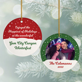 Personalized Happy Holidays Photo Christmas Ornament