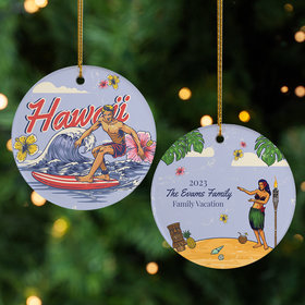 Personalized Hawaii Christmas Ornament