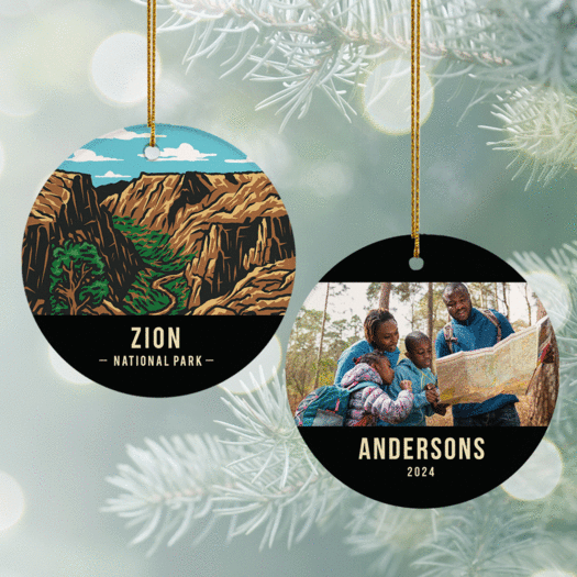 Personalized Zion National Park Christmas Ornament