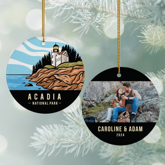 Personalized Acadia National Park Christmas Ornament