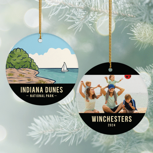 Personalized Indiana Dunes National Park Christmas Ornament