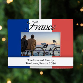 Personalized France Picture Frame Photo Ornament