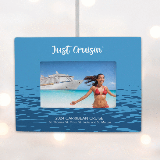 Personalized Cruise Picture Frame Photo Ornament