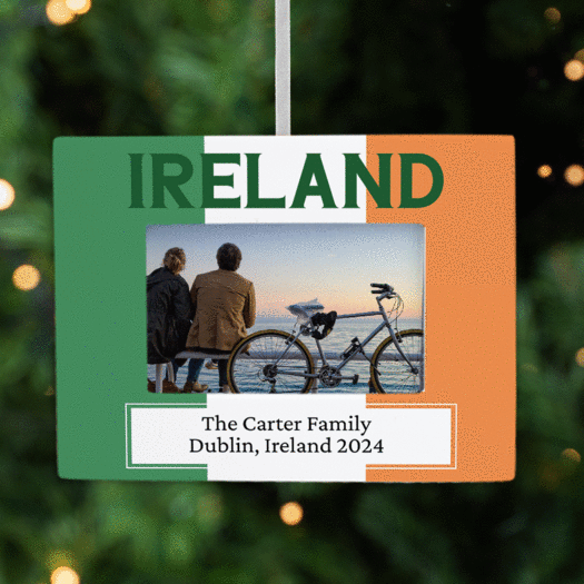 Personalized Ireland Picture Frame Photo Ornament
