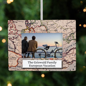Personalized European Vacation Picture Frame Photo Ornament