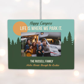 Personalized Happy Campers Picture Frame Photo Ornament