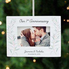 Personalized First Anniversary Picture Frame Christmas Ornament