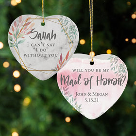 Personalized Maid of Honor Christmas Ornament