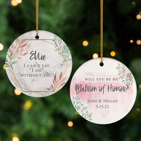 Personalized Matron of Honor Christmas Ornament