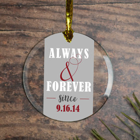 Personalized Always & Forever Wedding Christmas Ornament