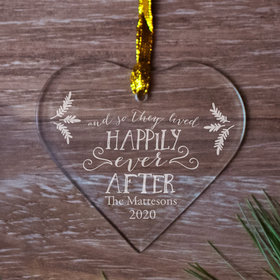 Personalized Happily Ever After Wedding Christmas Ornament