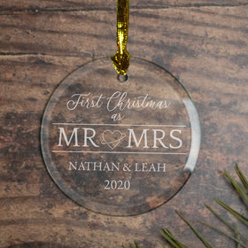 Personalized First Xmas as MR & Mrs Christmas Ornament