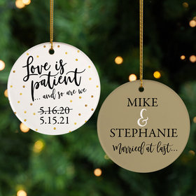 Personalized Love is Patient Christmas Ornament