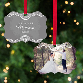 Personalized Wedding Christmas Lace Christmas Ornament