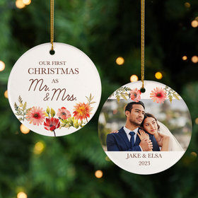 Personalized First Christmas as Mr. & Mrs. Christmas Ornament