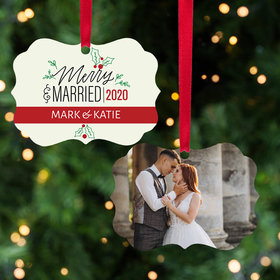 Personalized Merry & Married Christmas Ornament