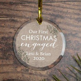 Personalized First Christmas Engaged Christmas Ornament