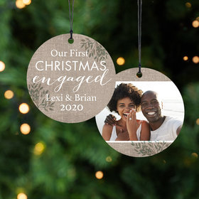 Personalized First Christmas Engaged Christmas Ornament