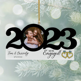 Personalized 2023 Dated Engagement Christmas Ornament