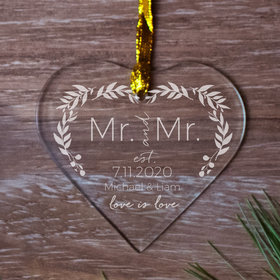Personalized Love is Love Wedding - MR Christmas Ornament