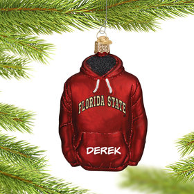 Personalized Florida State University Hoodie Sweatshirt Christmas Ornament
