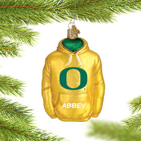 Personalized University of Oregon Hoodie Sweatshirt Christmas Ornament