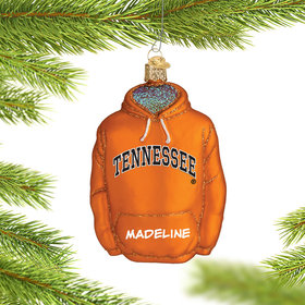 Personalized University of Tennessee Hoodie Sweatshirt Christmas Ornament