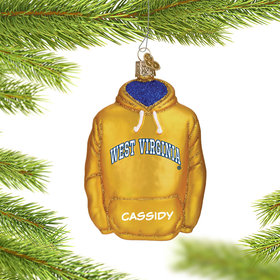 Personalized West Virginia University Hoodie Sweatshirt Christmas Ornament