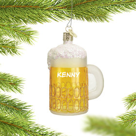 Personalized Mug of Beer Christmas Ornament