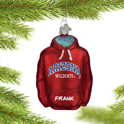 Personalized University of Arizona Hoodie Sweatshirt Christmas Ornament