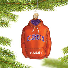 Personalized Clemson University Hoodie Sweatshirt Christmas Ornament