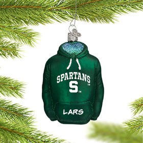 Personalized Michigan State University Hoodie Sweatshirt Christmas Ornament