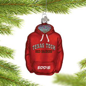 Personalized Texas Tech University Hoodie Sweatshirt Christmas Ornament