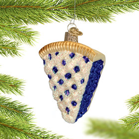 Personalized Slice of Blueberry Pie Christmas Ornament