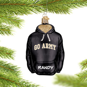 Personalized Army Hoodie Sweatshirt Christmas Ornament