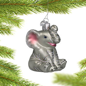 Personalized Little Elephant Christmas Ornament