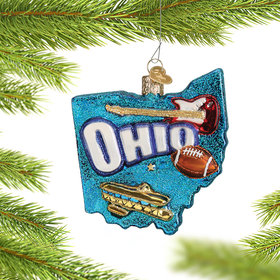 Personalized State of Ohio Outline Christmas Ornament