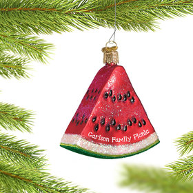 Personalized Watermelon Wedge Christmas Ornament