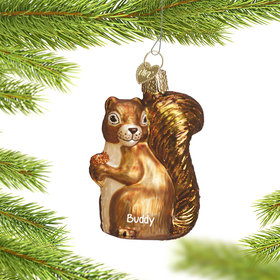 Personalized Backyard Squirrel Christmas Ornament