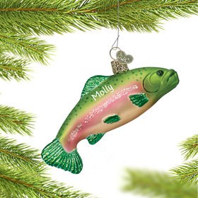 Personalized Rainbow Trout Christmas Ornament