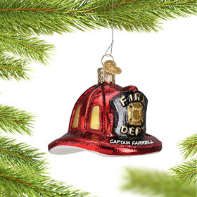 Personalized Fireman's Helmet Christmas Ornament
